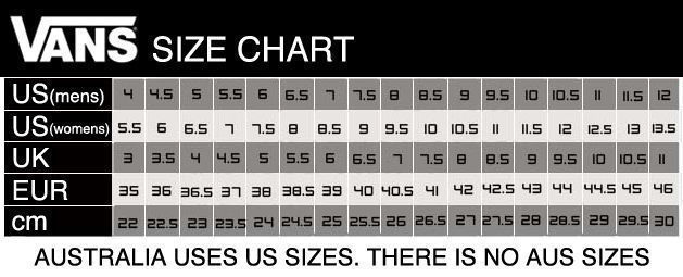 vans sizing compare