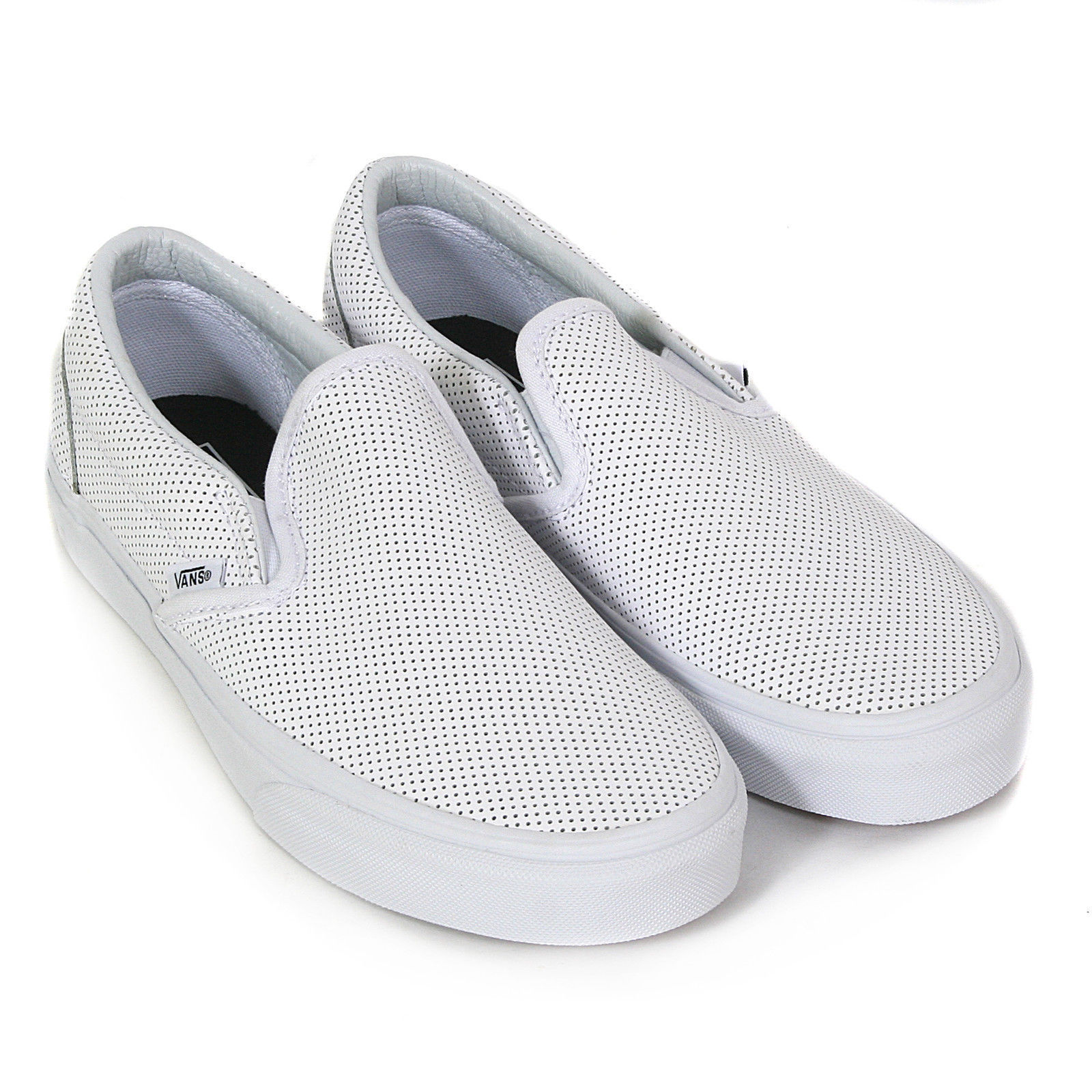 VANS SHOES CLASSIC SLIP ON WHITE PERFORATED LEATHER CSO FREE POST AUST ...