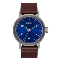 NIXON Stark Leather  Blue Sunray / Brown WATCH NEW FREE POST AUST A1194 2301-00