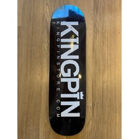 KINGPIN SKATE SHOP pool shape SKATEBOARD DECK black stain 8.75 x 32.5 WB 14.75 