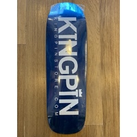 KINGPIN SKATE SHOP OLDSKOOL shape SKATEBOARD DECK BLUE stain 9.8125 x 32 WB 14.5