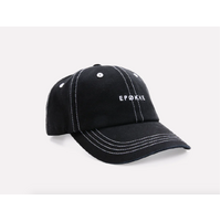 EPOKHE Logo Hat Black Snap Back Cap White Stitching
