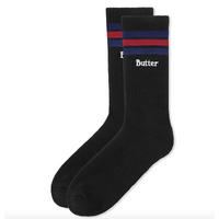 Butter Goods - Stripe Black Sock Blue / Red Pair Socks Buttergoods US Mens 7 - 11