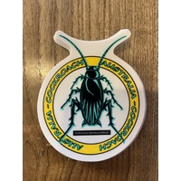 COCKROACH logo sticker SMALL 3'' X 3.75'' AQUA / YELLOW AUSTRALIA