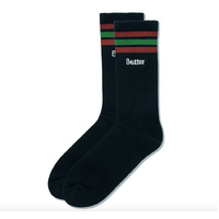 Butter Goods - Stripe Black Sock Green / Red Pair Socks Buttergoods US Mens 7 - 11