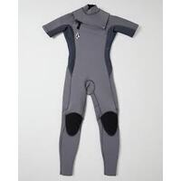 VOLCOM Wetsuit 2mm chestzip ss fullsuit GREY size 12 boys New C9512331