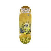 Heroin - Heroin Craigs Rotten Egg Yellow 10.0 Skateboard Deck Shaped