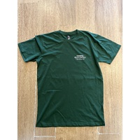 KINGPIN SKATE SUPPLY S/S TEE SHIRT GREEN WHITE STREET CAT PRINT