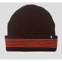 Pass~Port Organic Cotton Stripe Knit Beanie - Chocolate / Orange PASSPORT