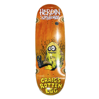 Heroin - Heroin Craigs Rotten Egg Orange 10.0 Skateboard Deck Shaped