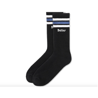 Butter Goods - Stripe Black Sock Blue / White Pair Socks Buttergoods US Mens 7 - 11