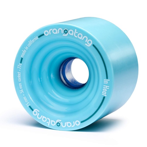 ORANGATANG LONGBOARD WHEELS IN HEAT 75MM BLUE 77A  AUSTRALIAN SELLER