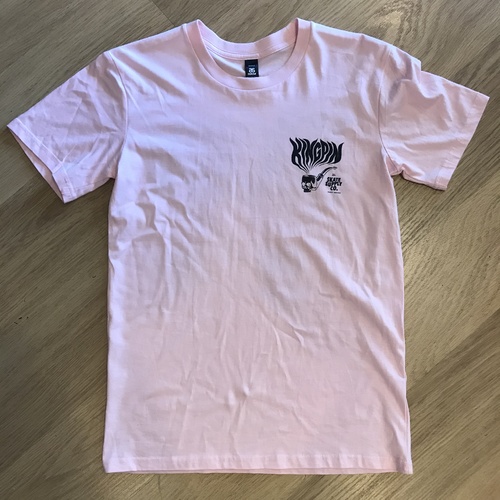 KINGPIN SKATE SUPPLY S/S TEE SHIRT PINK PIPE PRINT HAZY DEEDS [size: M]