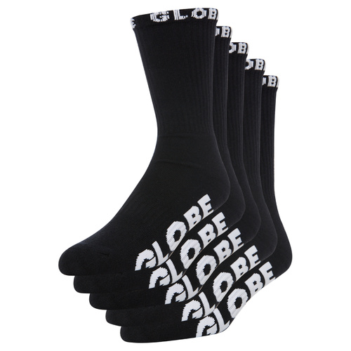 GLOBE CREW SOCKS 5 PACK BLACKOUT MENS SIZE 7 - 11