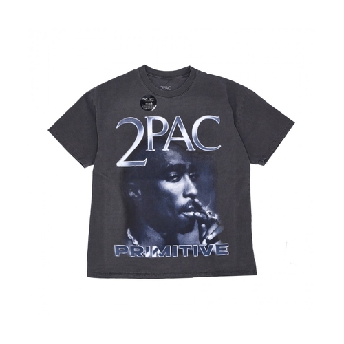 Primitive - Tupac Platinum Washed Black T-Shirt Short Sleeve Tee Shirt Black