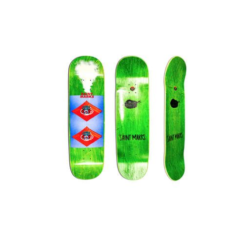 Saint Marks - Mosquito Coil 8.5" x 31.65" WB 14.25" Green Stain Skateboard Deck
