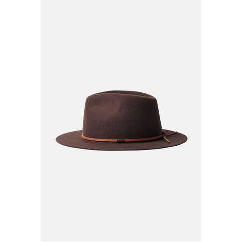 Brixton - Wesley Fedora Coffee Felt Hat Medium Brim XL