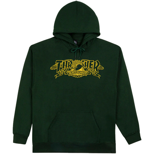 Thrasher ANTI HERO mag banner forrest green Hood Jumper Black Hoodie Pullover AWS