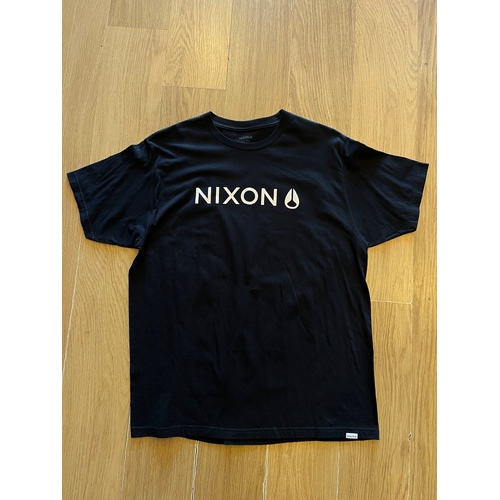 NIXON T-SHIRT basis ii S/S TEE black white X-LARGE AUS SELLER