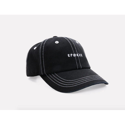 EPOKHE Logo Hat Black Snap Back Cap White Stitching