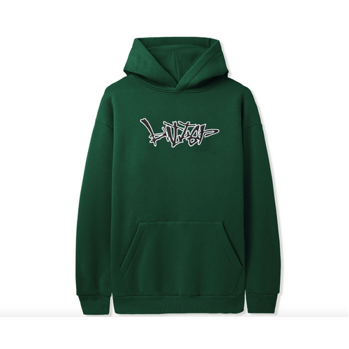 Butter Goods - Scratch Applique Jumper Pine Green Pull Over Hoodie Hood Buttergoods [Size: XL]