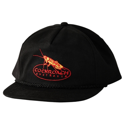 COCKROACH 6 PANEL SNAPBACK CAP BLACK adjustable OSFA