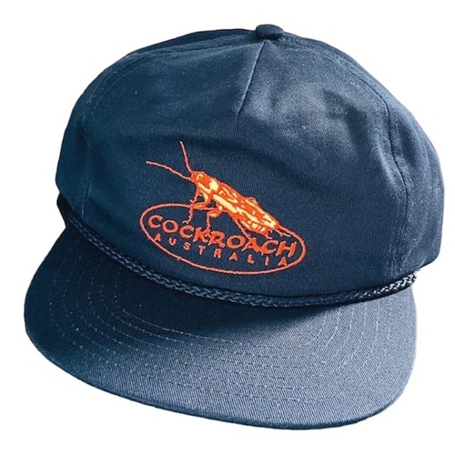 COCKROACH 6 PANEL SNAPBACK CAP NAVY adjustable OSFA