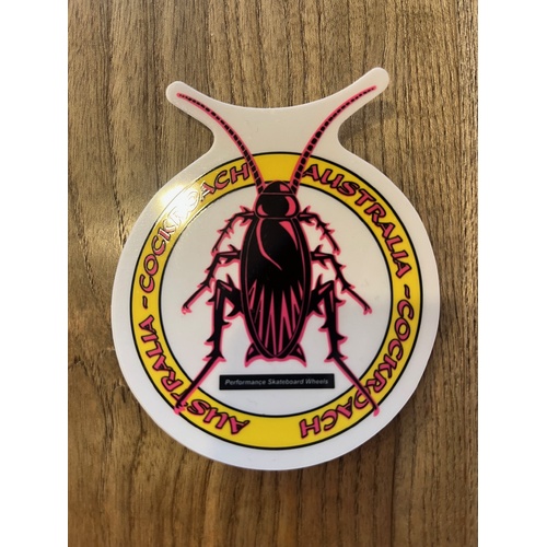 COCKROACH logo sticker LARGE 5'' X 6'' PINK / YELLOW AUSTRALIA