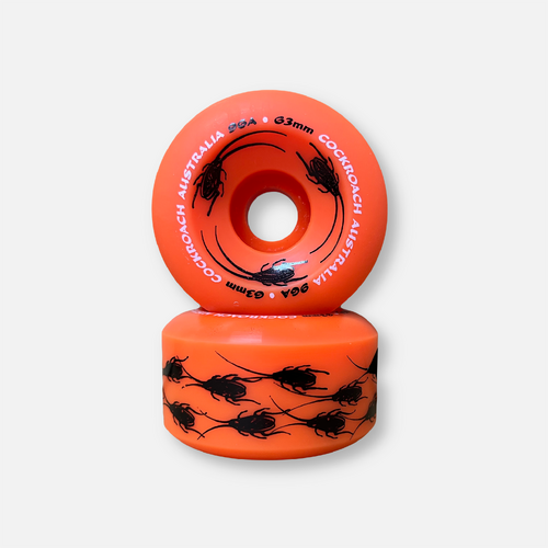 COCKROACH wheels ORIGINALS 63MM 96A ORANGE OLD SCHOOL 1988 shape skate board wheels