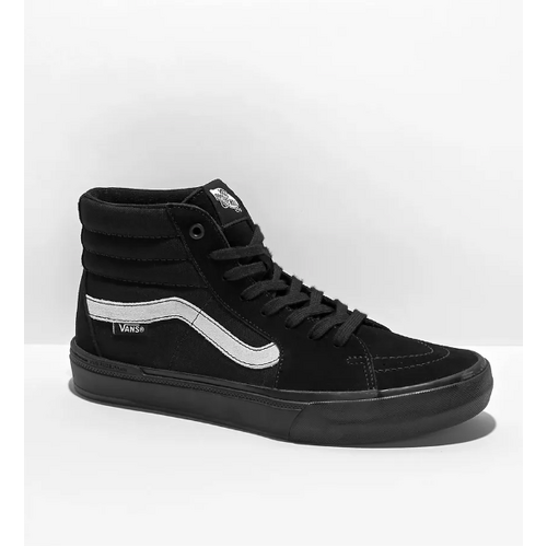 Vans - Bmx Sk8-Hi Black / Black Shoes Pros Pop Cush Skate Hi Pair US Mens Size [Size: 9]