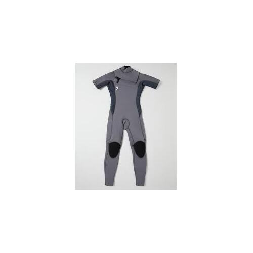 VOLCOM Wetsuit 2mm chestzip ss fullsuit GREY size 12 boys New C9512331