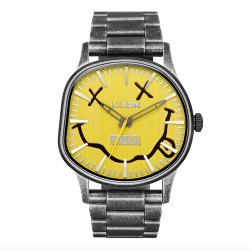 Nixon - Nirvana Sentry Wobble Yellow Nirvana Smiley Watch A1417 - 5273 - 00