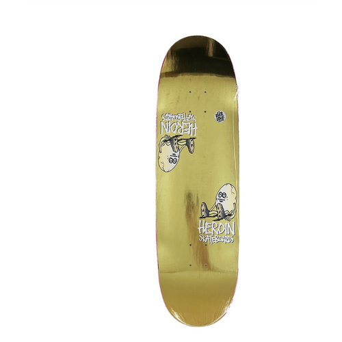 Heroin - Symmetrical Gold Egg 9.25" Shaped Deck Skateboard Skate Board