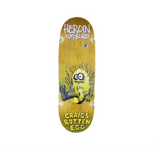 Heroin - Heroin Craigs Rotten Egg Yellow 10.0 Skateboard Deck Shaped