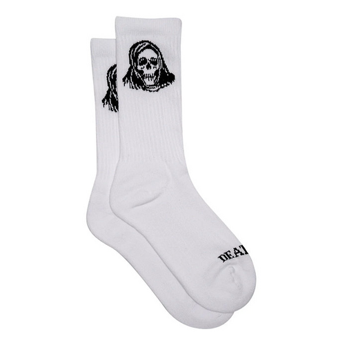 Death Wish Reap & Sew Crew Socks White OSFM