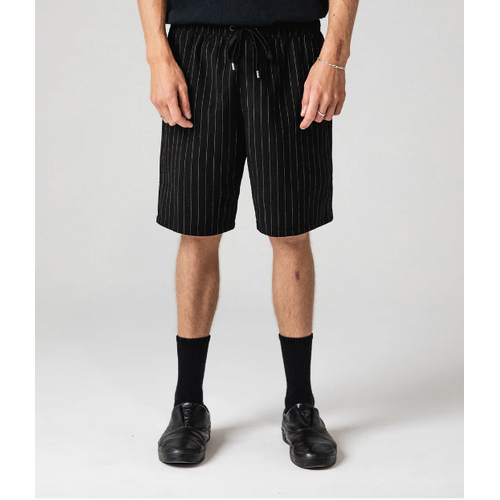 PRAYER PINSTRIPE WALKSHORT - BLACK - 2 (FWA-24121-BLK)