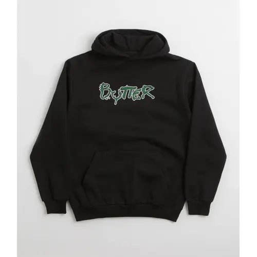 Butter Goods - Radio Applique Black Hoodie Hood Fleece Buttergoods