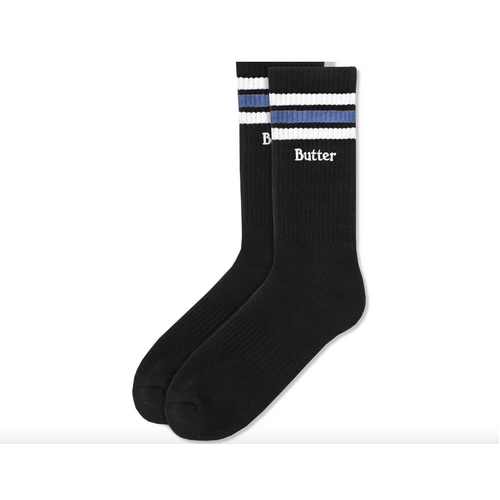 Butter Goods - Stripe Black Sock Blue / White Pair Socks Buttergoods US Mens 7 - 11