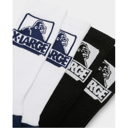 X-LARGE OG Sock 4 pack XLARGE X LARGE OSFA black / white