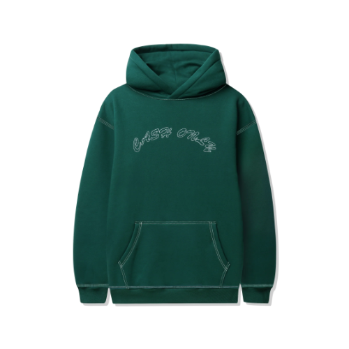 CASH ONLY embroided STITCH Logo Pullover Hood FORREST GREEN Pull Over Hoodie