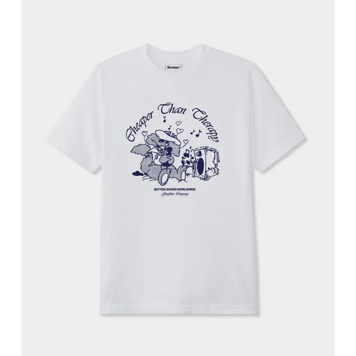 Butter Goods KARAOKE Tee WHITE Shirt T-Shirt Short Sleeve [Size: L]