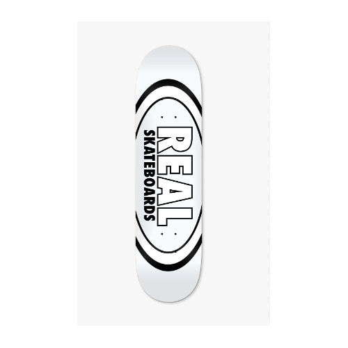 Real Classic Oval 8.38" x 32.25" WB 14.5" white Deck Skateboard