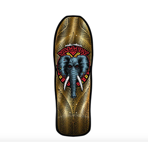 Powell Peralta - Mike Vallely Elephant 9.85" x 30.0" Black / Gold Foil Metallic Reissue Reissue Deck Skateboard