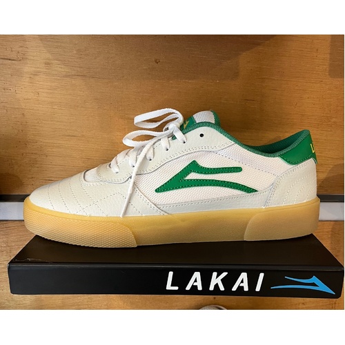 Lakai - Cambridge Suede Skate Shoes White / Green LEATHER New Shoe US Mens